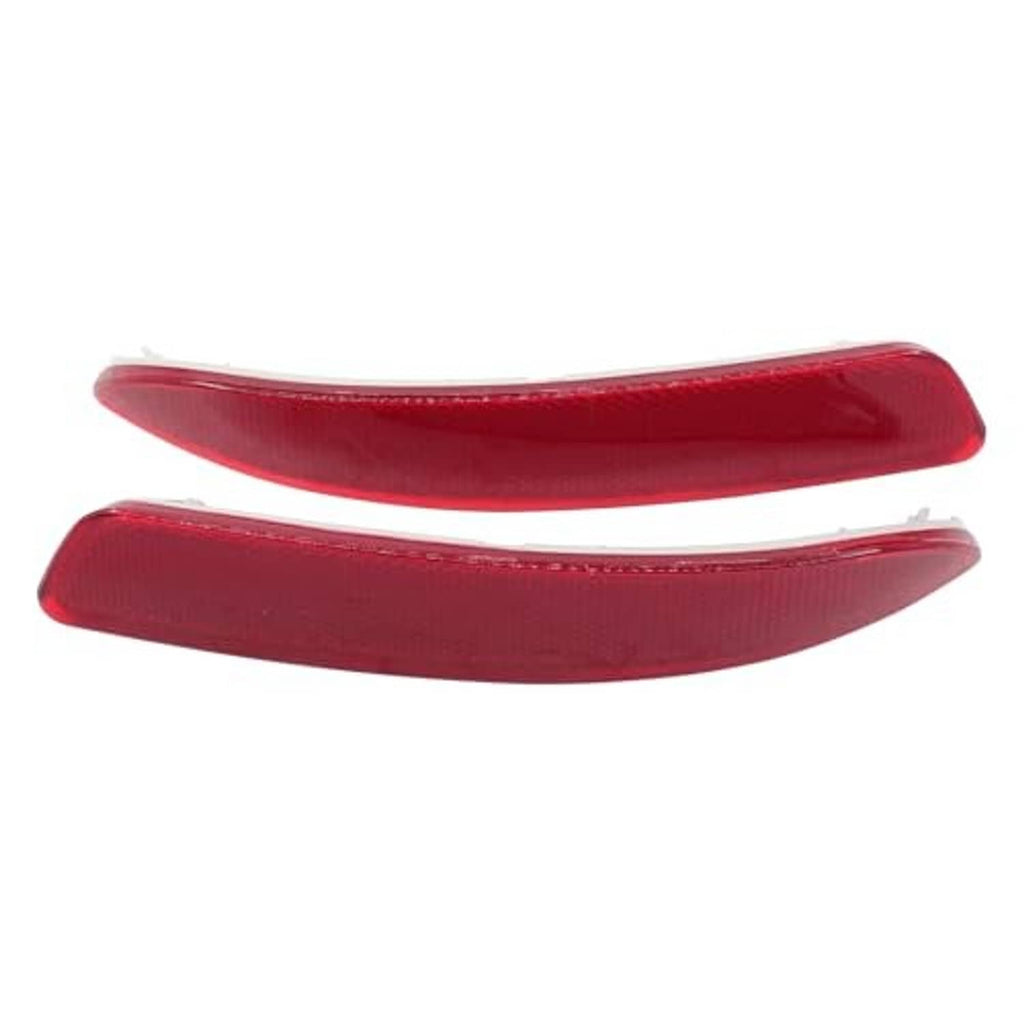 Red rear bumper reflector marker trim lenses, two-piece set