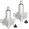 Mower spindle assembly set of 2, with silver mounting brackets and black feet