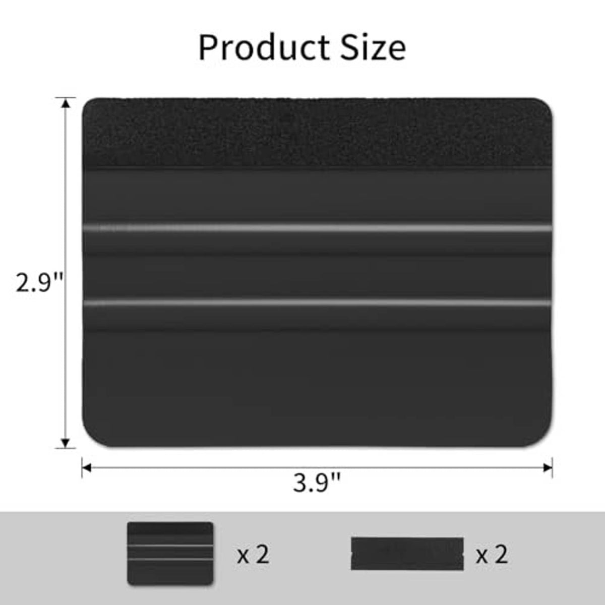 Black vinyl wrap squeegee felt pad size 3.9 in by 2.9 in