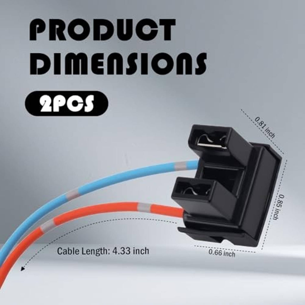Black H7 headlight socket connector with blue and red insulated wire leads