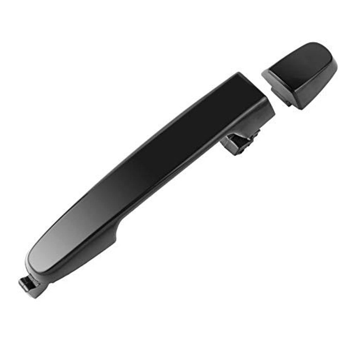 Rear exterior door handle for Toyota, black housing with hidden latch cutouts