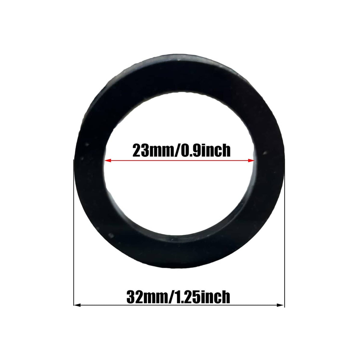 Black round gasket seal, 23mm inner size and 32mm outer size