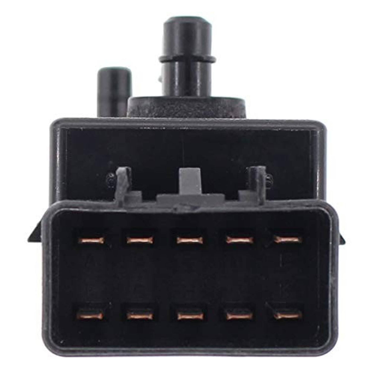 Power seat switch electrical connector with metal pins in black housing