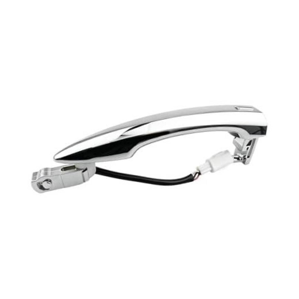 Chrome exterior door handle, front right passenger side, with mounting bracket
