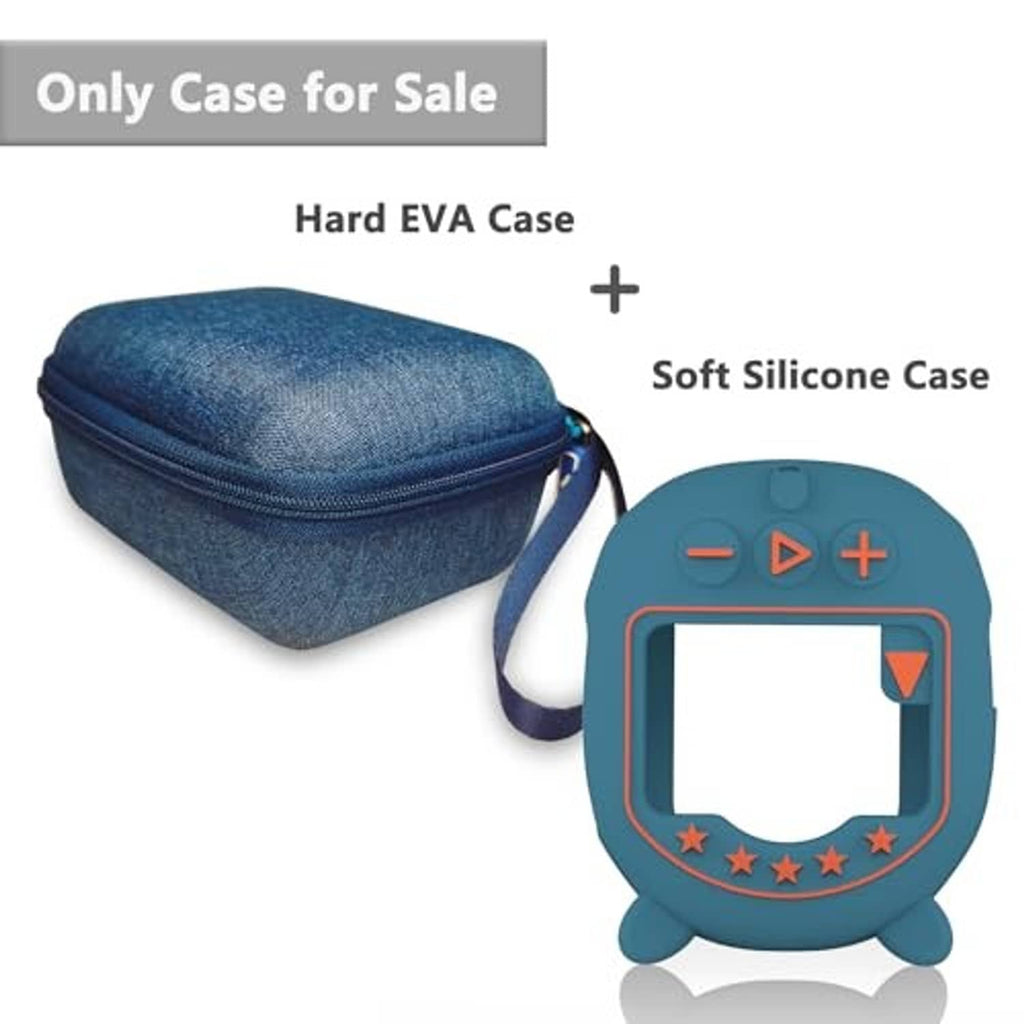 Hard EVA and soft silicone JBL Clip 5 case set with blue denim zip pouch and teal cover