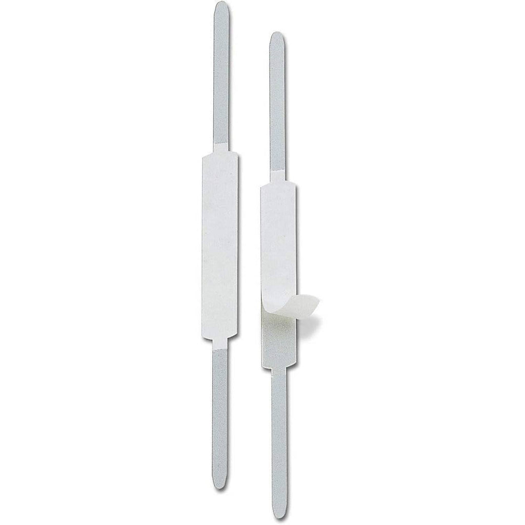 Self-adhesive prong paper fasteners, silver metal prongs with adhesive pads