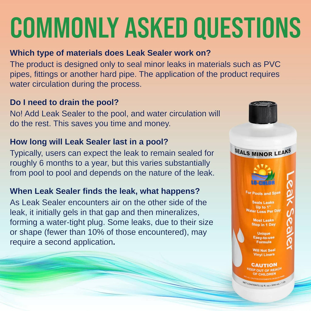 Lo-Chlor leak sealer bottle, black cap and orange label