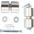 Replacement lift assist roller pin kit with two roller units, washers, and metal pins