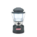 Coleman twin LED lantern with dark body, clear globe, and front control dial