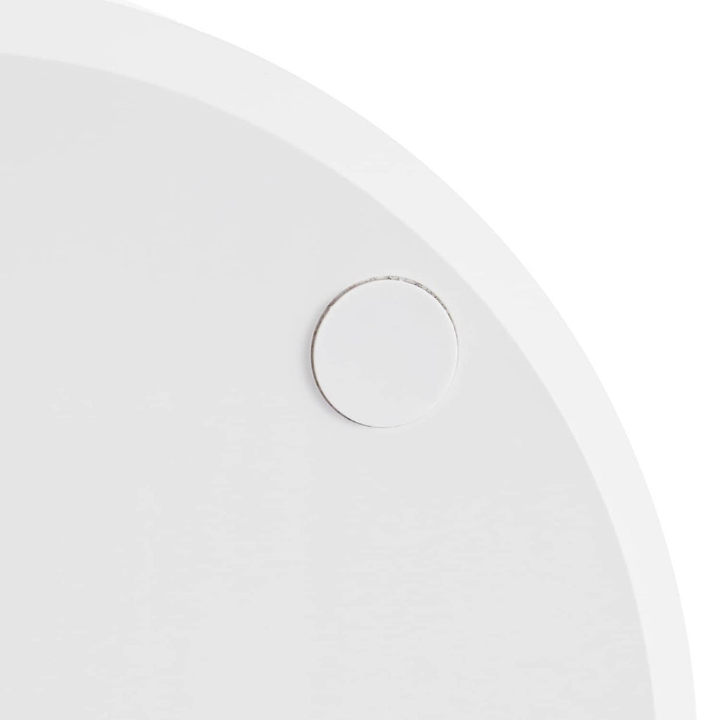 Portable bladeless desk fan, round white front ring