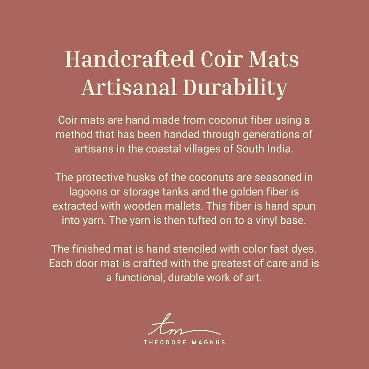 Handcrafted coir door mats with artisan durability