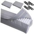 Gray AC exhaust hose cover wrap, padded sleeve, fold seam; set of two