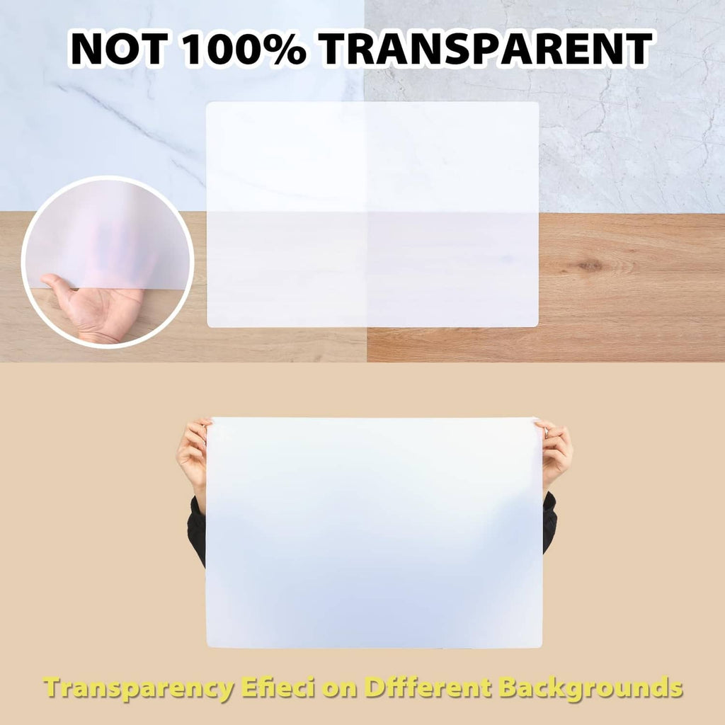 White translucent silicone counter mat sheet, semi-clear surface