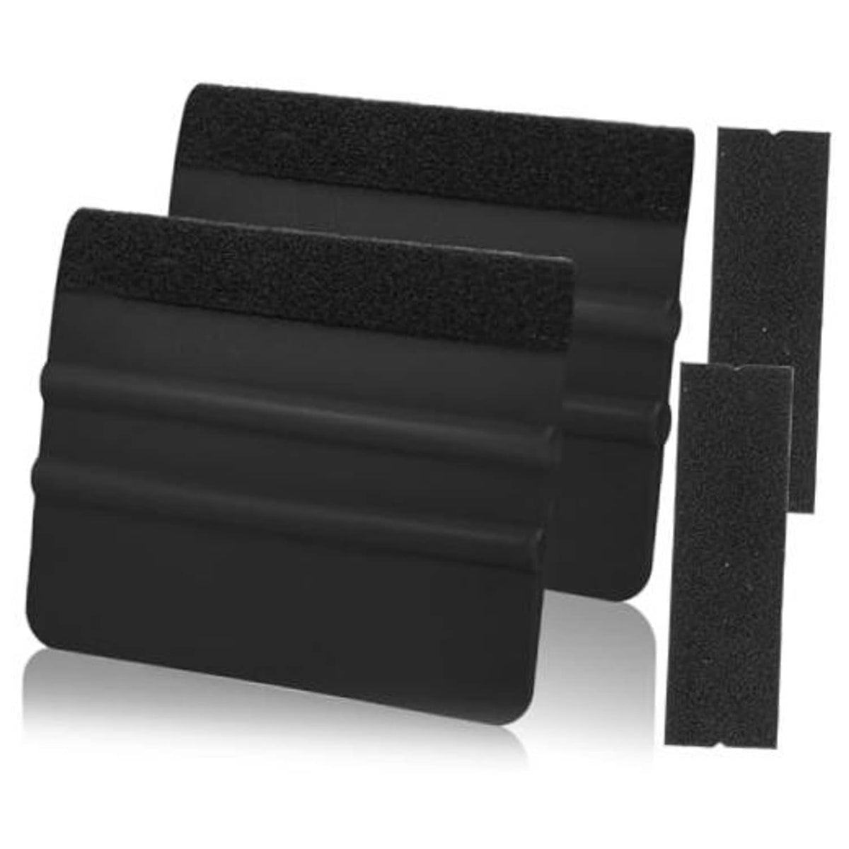 Black vinyl wrap squeegee felt pads with backing, replacement set