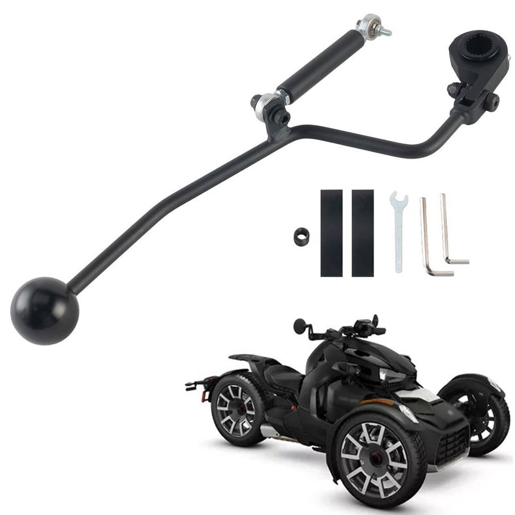 Black forward and reverse shifter assembly kit with lever, linkage, and mounting hardware