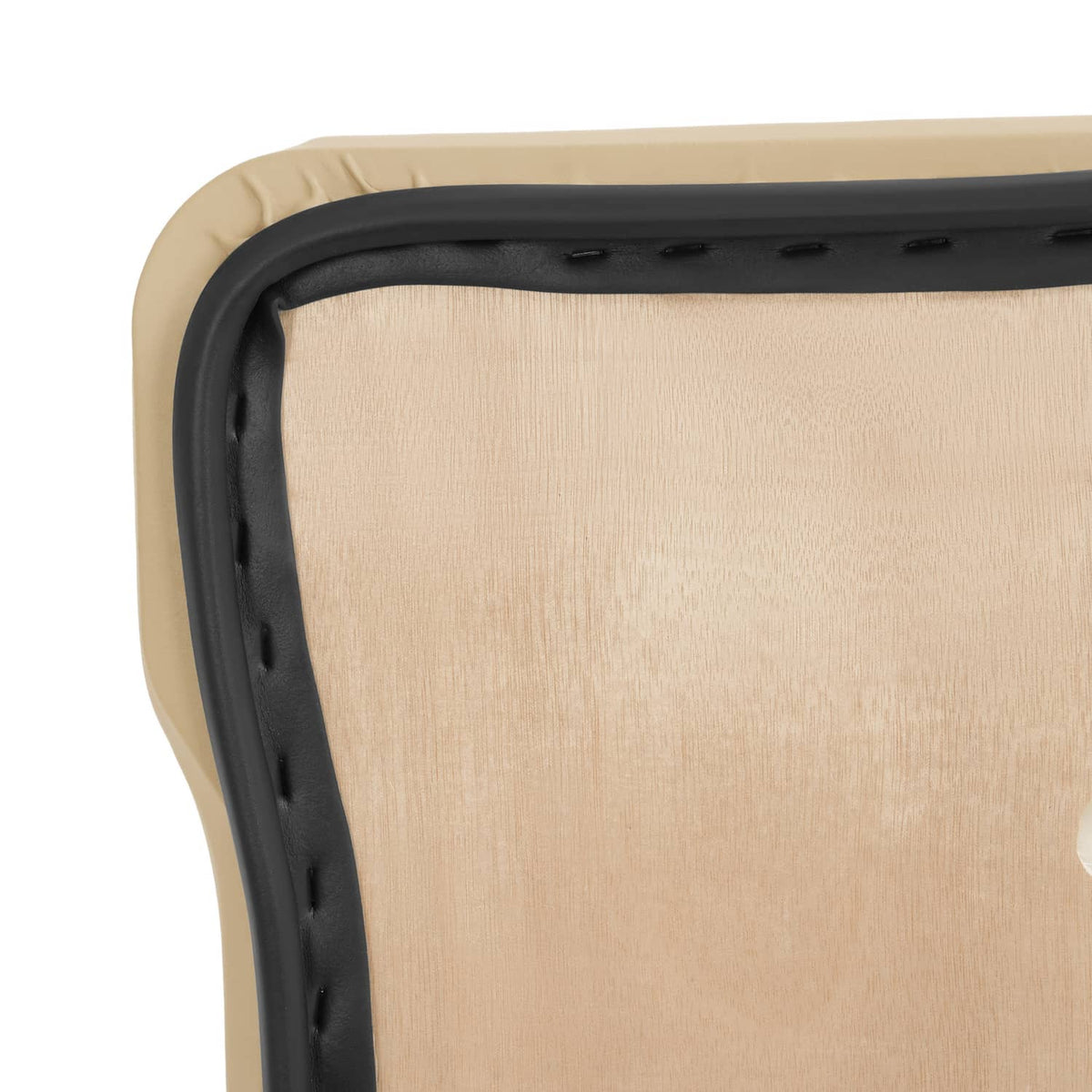 Tan underside panel with black border and mounting holes along edge