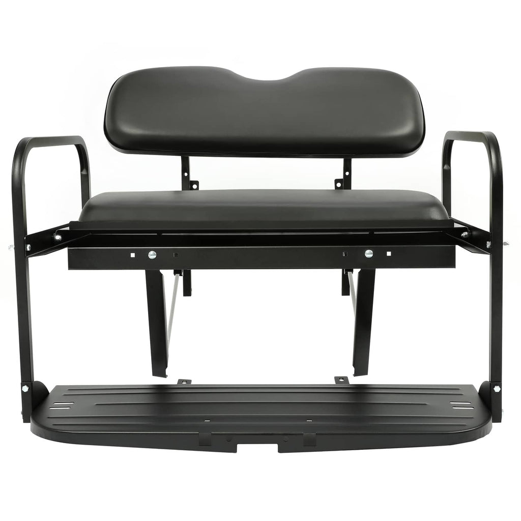 Black rear seat with dark gray padded back and seat and side support handles