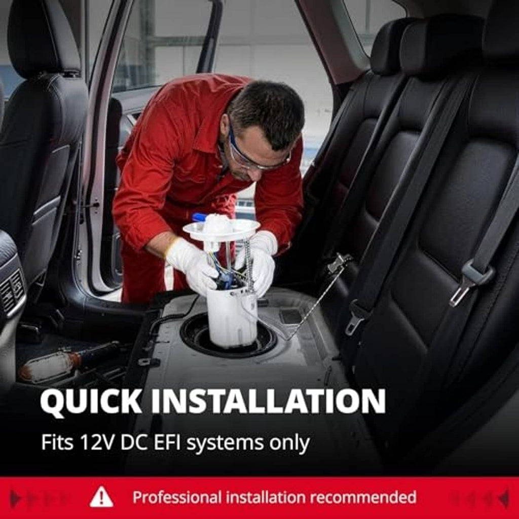 Electric in-tank fuel pump kit with quick installation instruction graphic