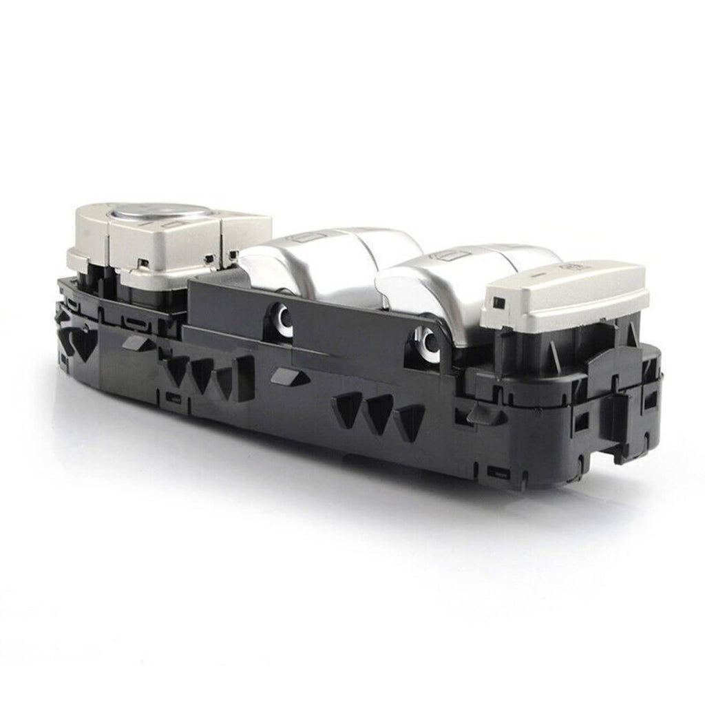 Power window master control switch with silver top and black mounting base