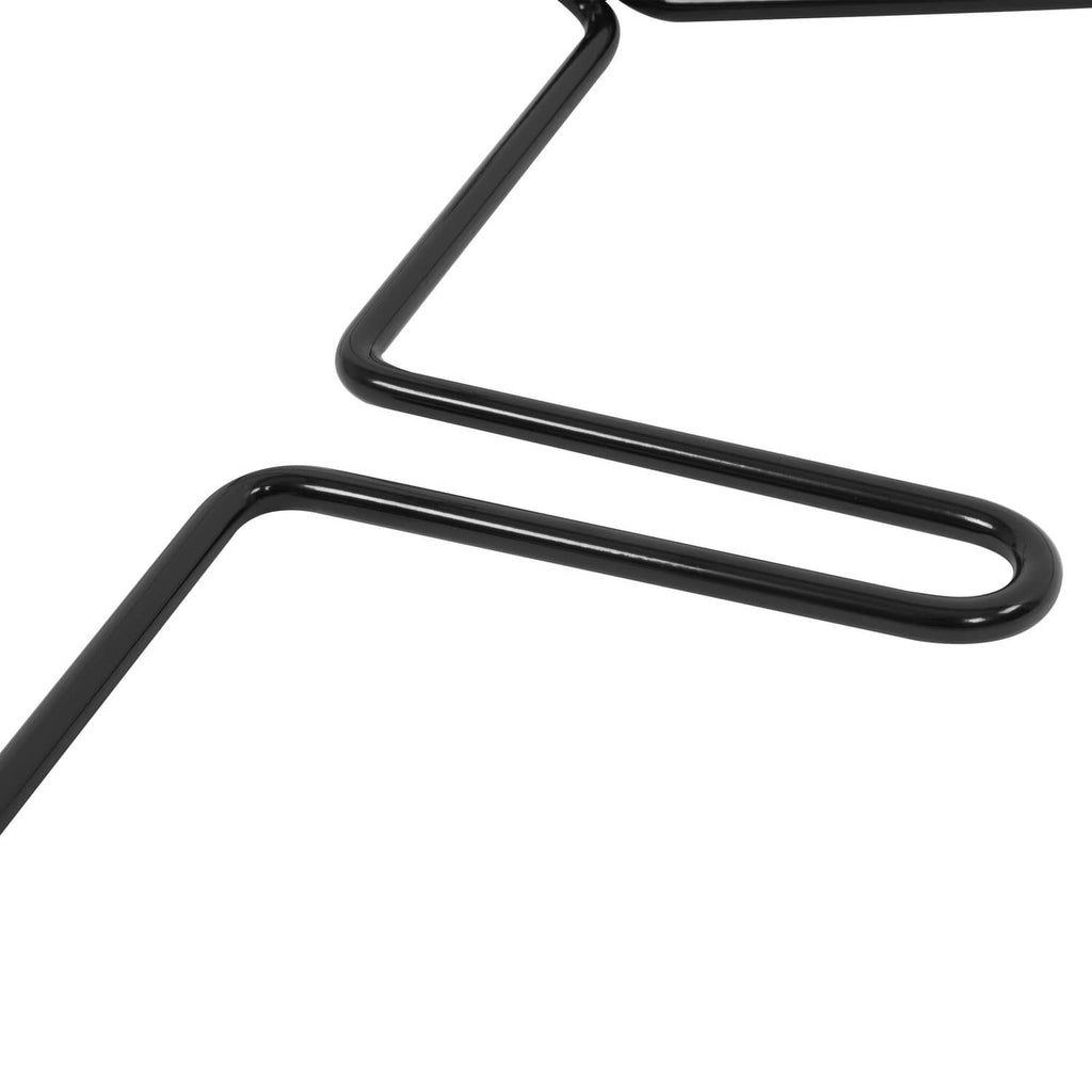 Black bag frame brace with rounded edge and long horizontal support bar