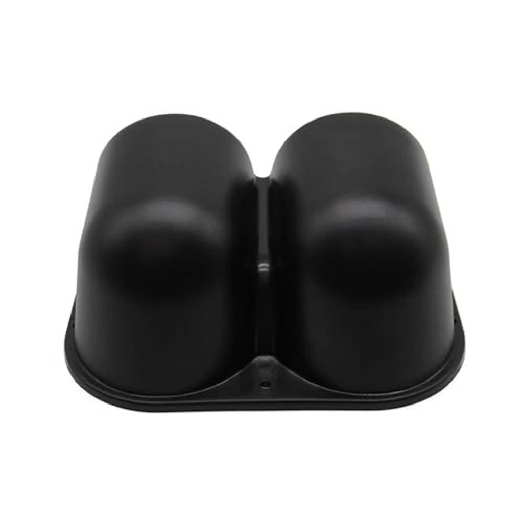 Black dual gauge dashboard pod front view with two large circular openings