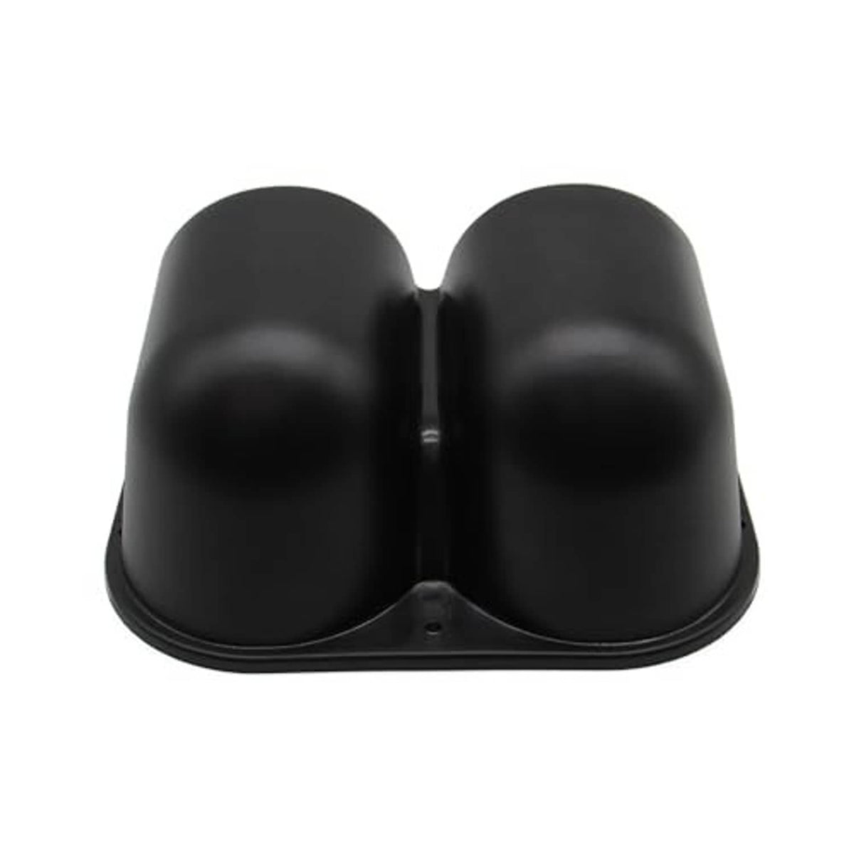 Black dual gauge dashboard pod front view with two large circular openings
