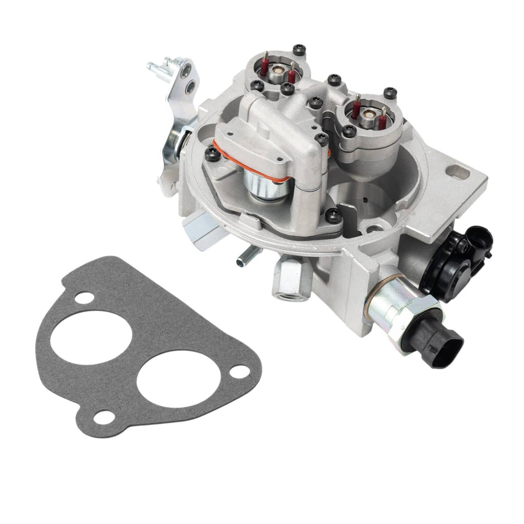 Throttle body assembly with flat gasket included, shown on white background