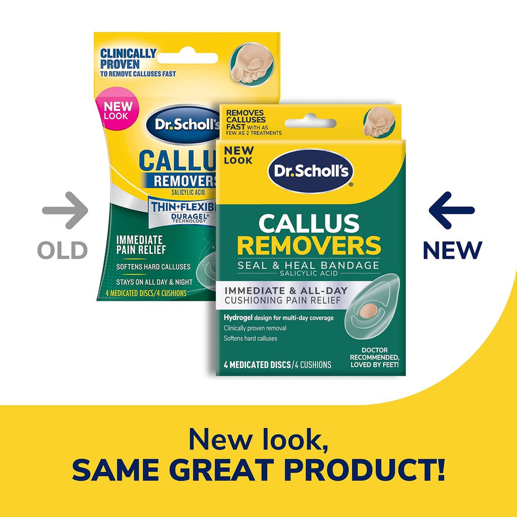 Dr. Scholl's callus remover seal & heal bandage box and discs package