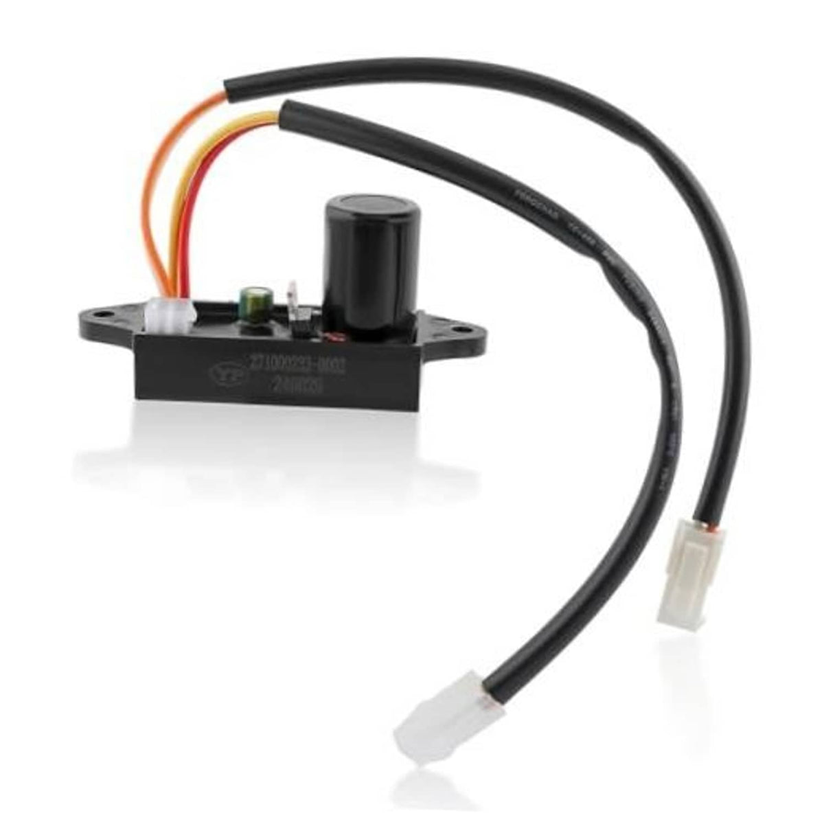 Ignition coil control module with black housing and three-wire harness
