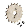 Steel 18T front counter sprocket with mounting hardware, 428 17mm drive