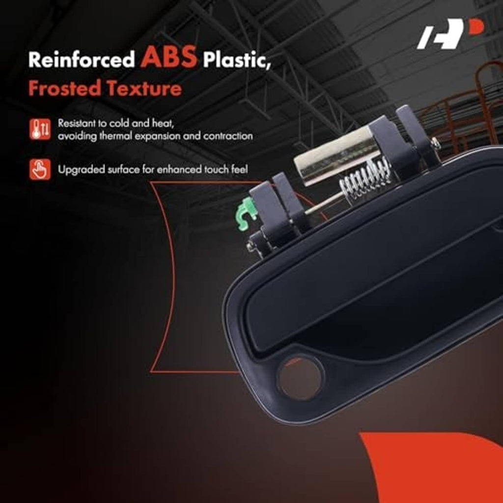 Front right exterior door handle with frosted textured dark black ABS surface