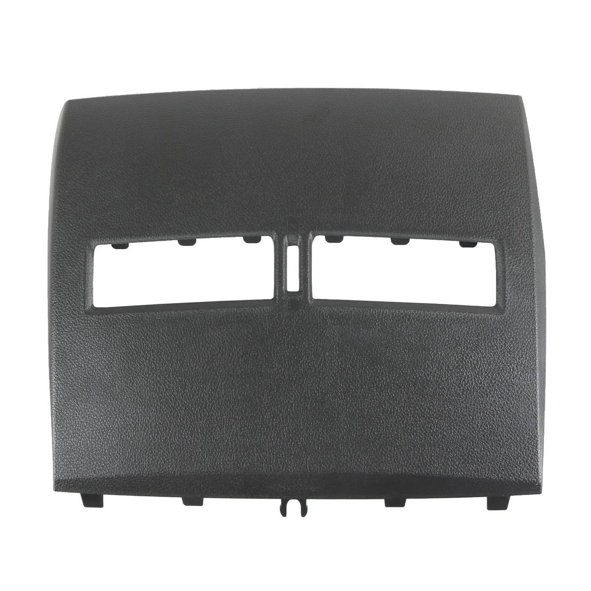 Dark gray dashboard instrument cluster bezel lid with two rectangular openings