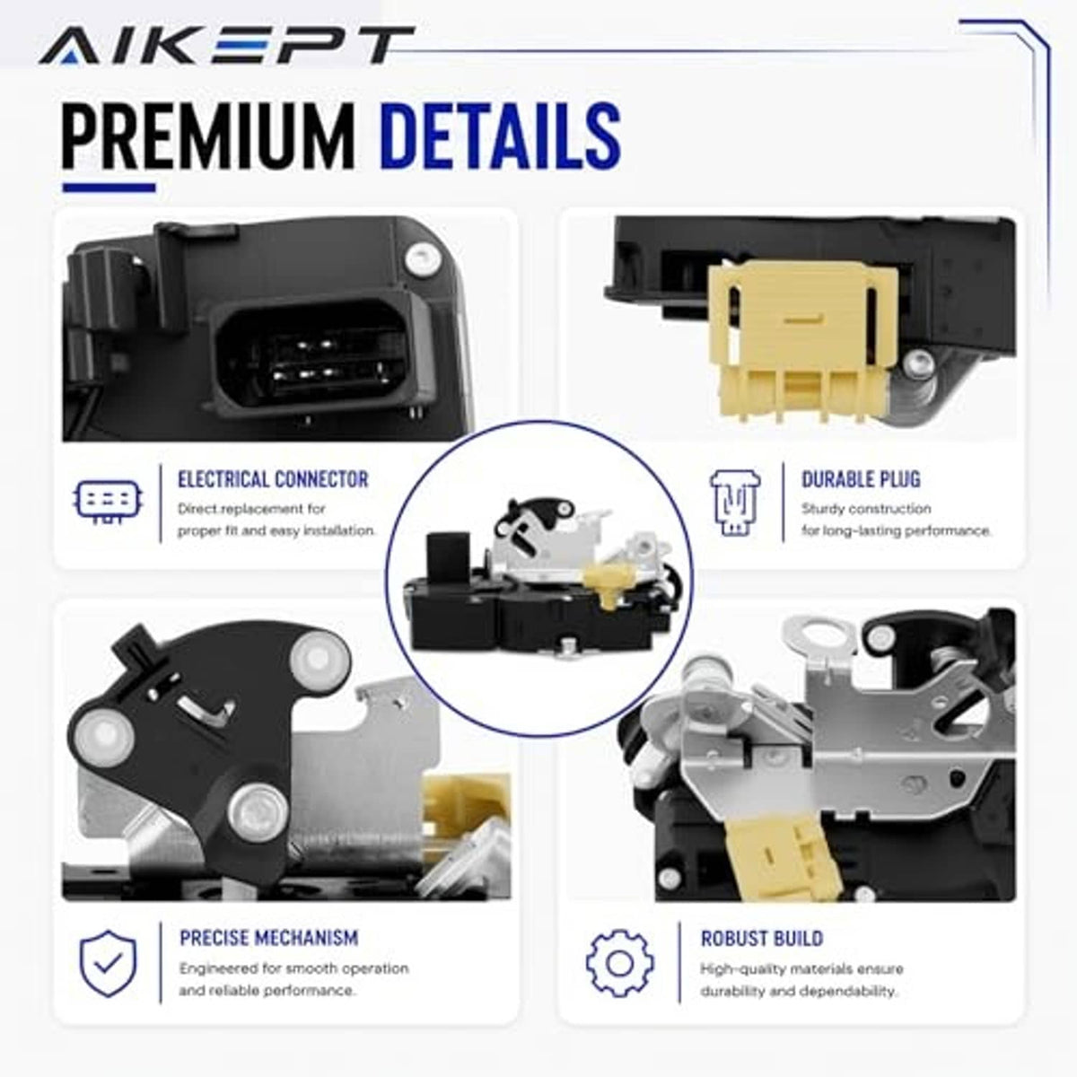 Door lock actuator motor premium details with electrical connector and durable plug