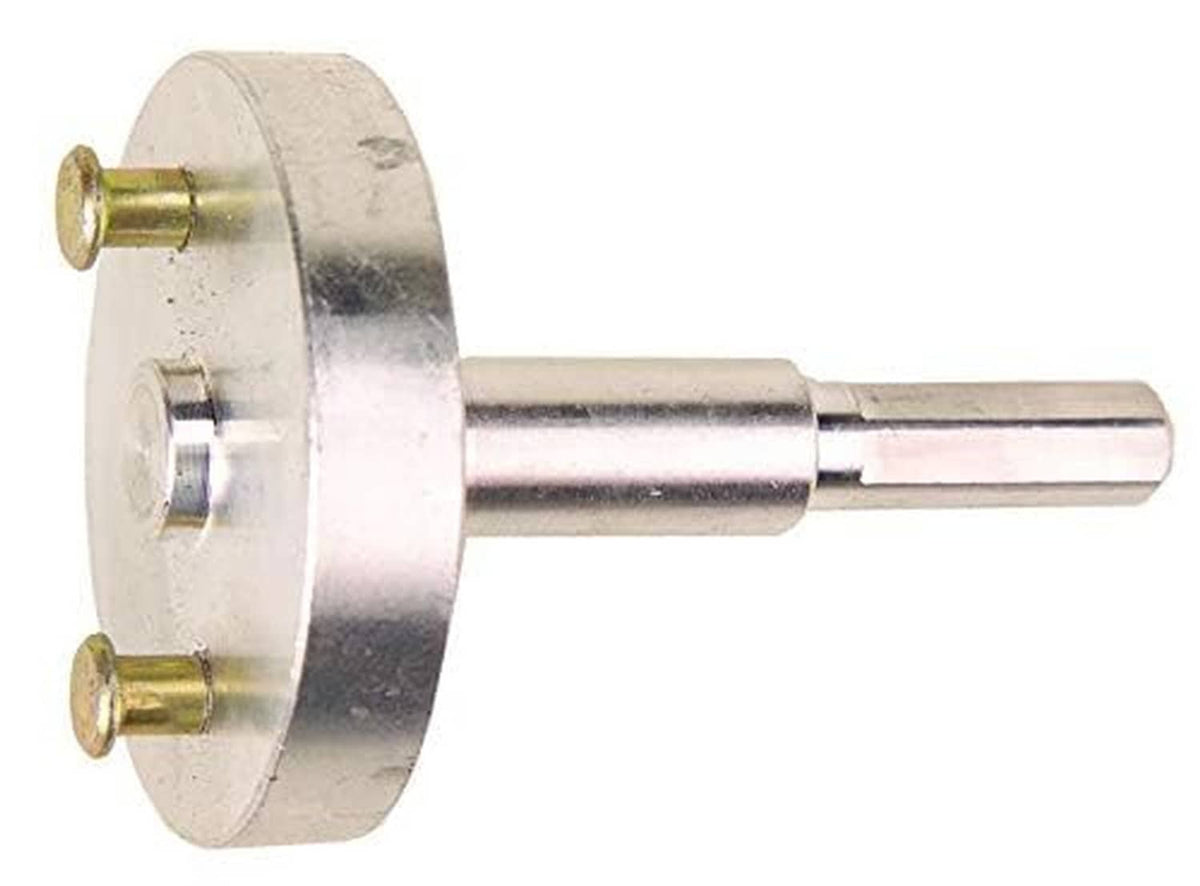 Metal sealant mixer attachment with circular flange and central mixing shaft