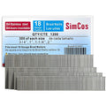 304 stainless steel brad nails in a clear plastic storage box with nail strips