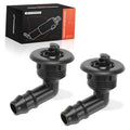 Headlight washer nozzle set with two black front fittings and hoses
