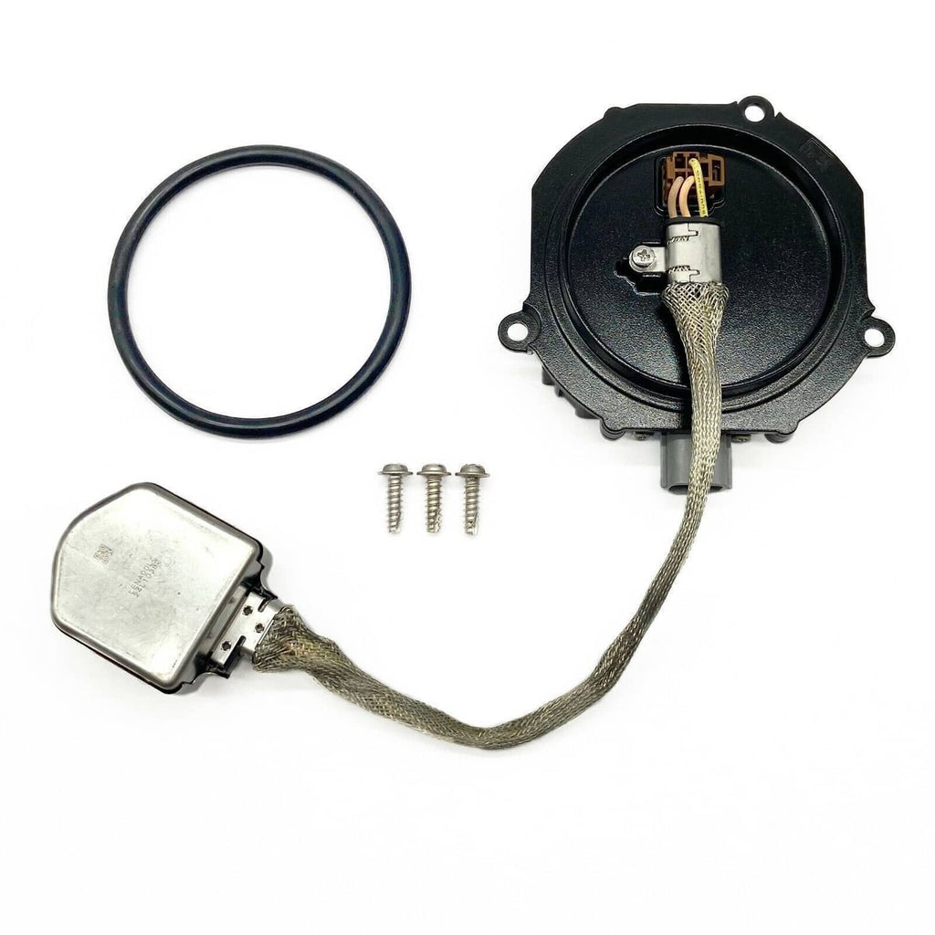 HID xenon ballast control module with round connector cover and wiring harness