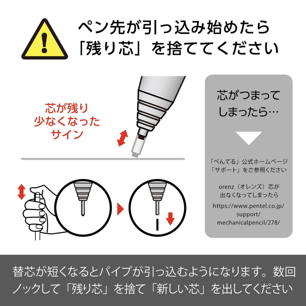 Packaging diagram showing Orenz 0.2mm lead extension and warning