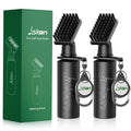 Two-piece black golf club cleaning brush combo with squeeze bottles and clips