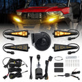 UTV LED turn signal kit with amber light pods and center horn speaker
