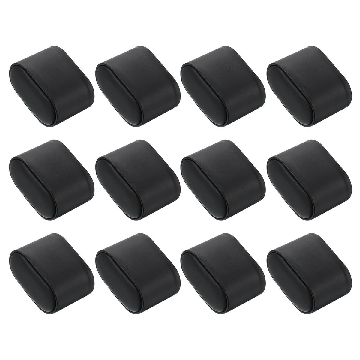 Black watch bracelet display pillows set, 12-pack of rounded cushion holders