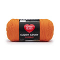 Red Heart Super Saver Jumbo yarn skein in pumpkin orange with label