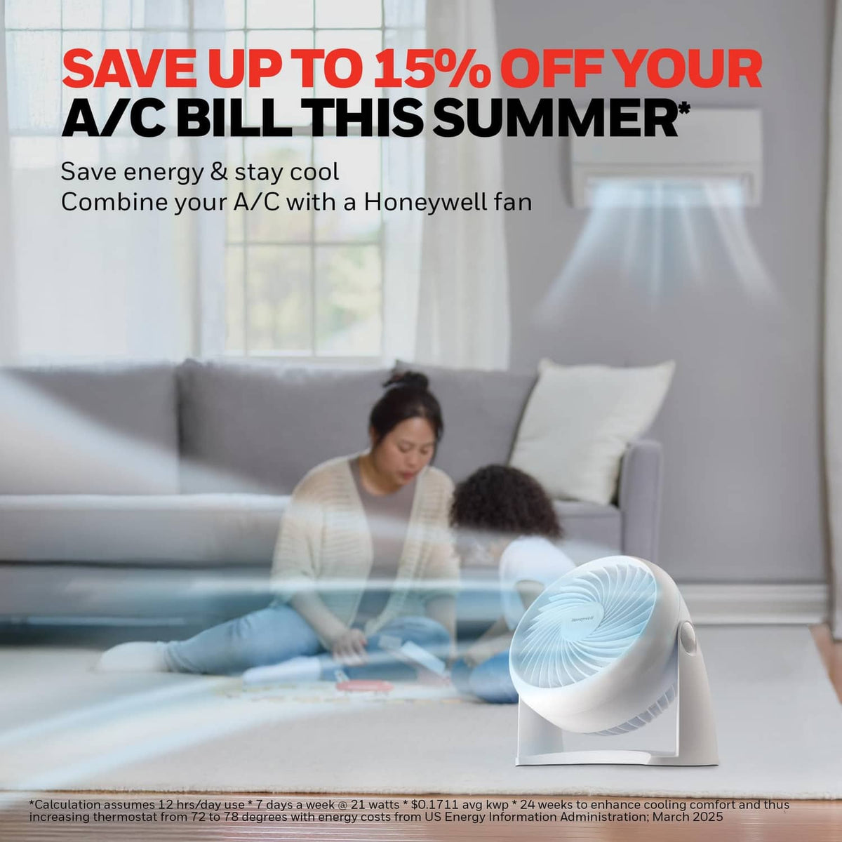 White small tabletop air circulator fan with airflow flow visible
