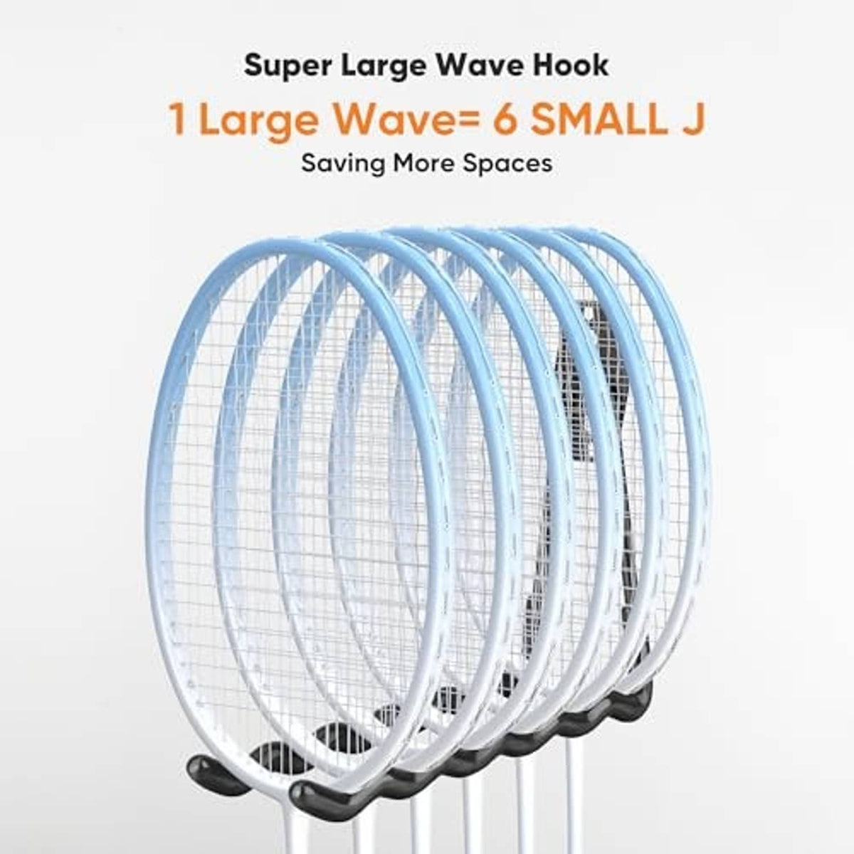 Super large wave hook with nested metal hooks for storing multiple items
