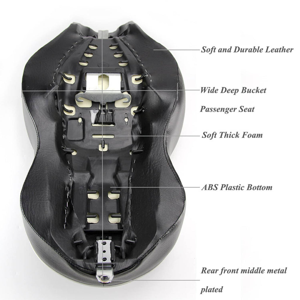 RivetOak For Harley Sportster XL 883 1200 48 Driver & Passenger Two-Up 2-UP Seat Cushion