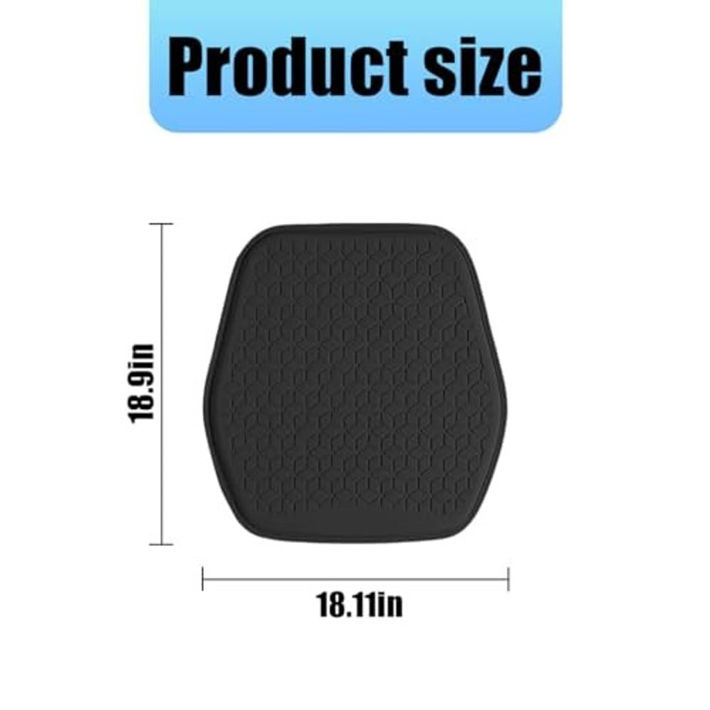 Black car seat cushion, 18.11 in by 16.9 in, textured non-slip surface