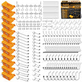 Pegboard hook assortment set with yellow clips and multiple steel hook styles