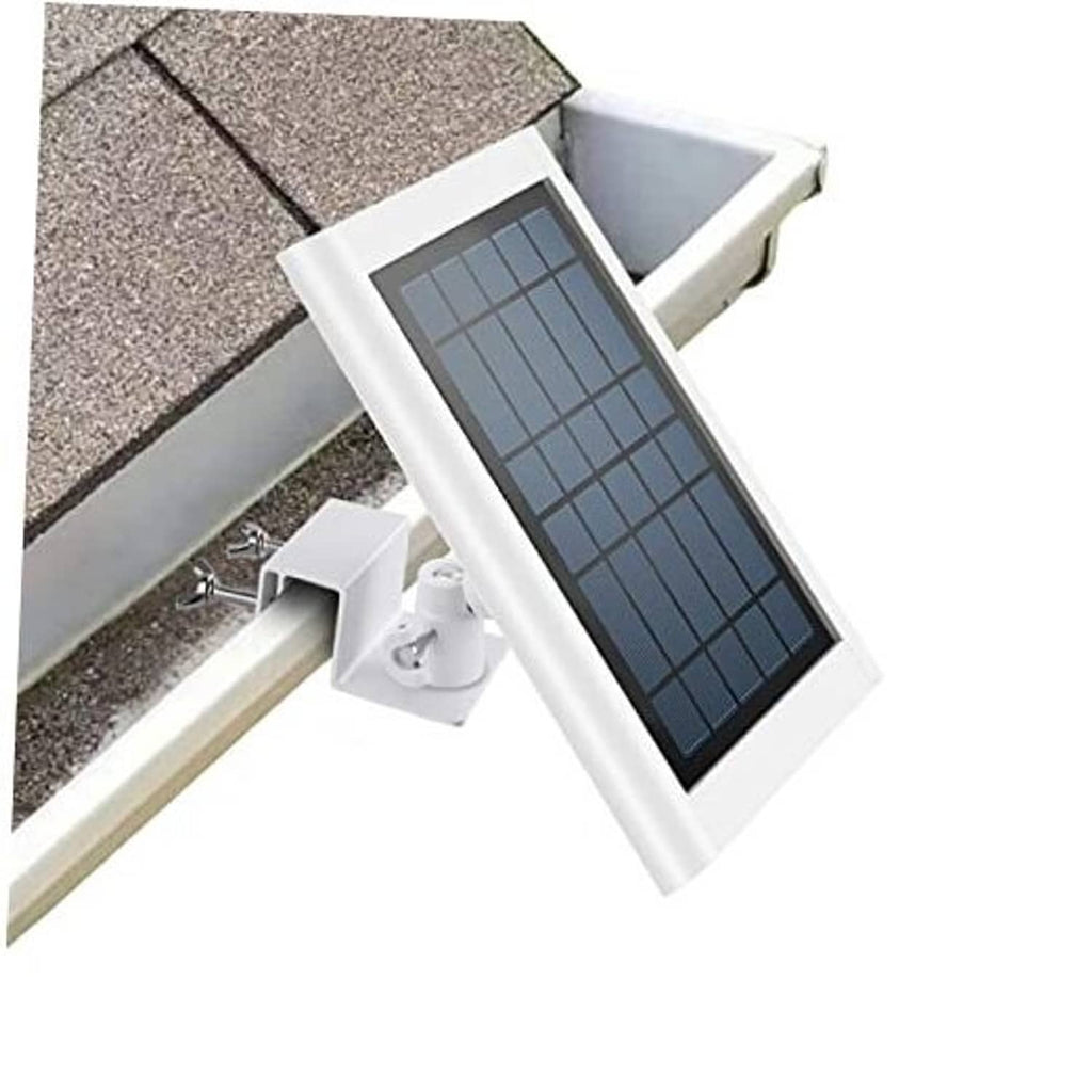 Adjustable white gutter solar panel mount with clamp bracket and hardware