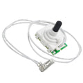 Potentiometer switch replacement with white housing, black knob, and wire harness