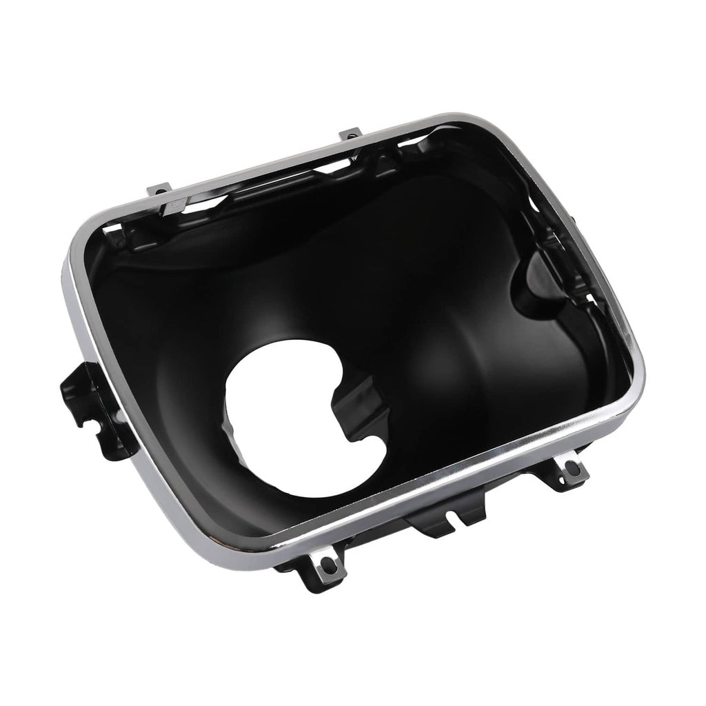 Black headlight mounting bracket retainer with mounting tabs and cutout opening